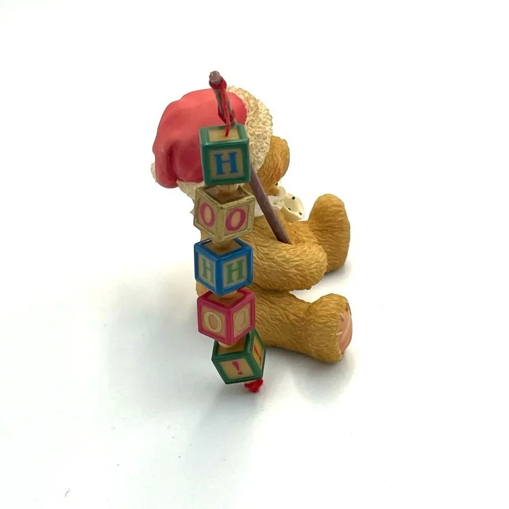 Vtg Cherished Teddies Holden Catchin' The Holiday Spirit Bear Holding‎ HO HO